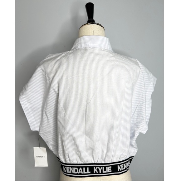Kendall & Kylie Forever 21 NWT Pinstriped Poplin Shirt XL - Picture 4 of 9